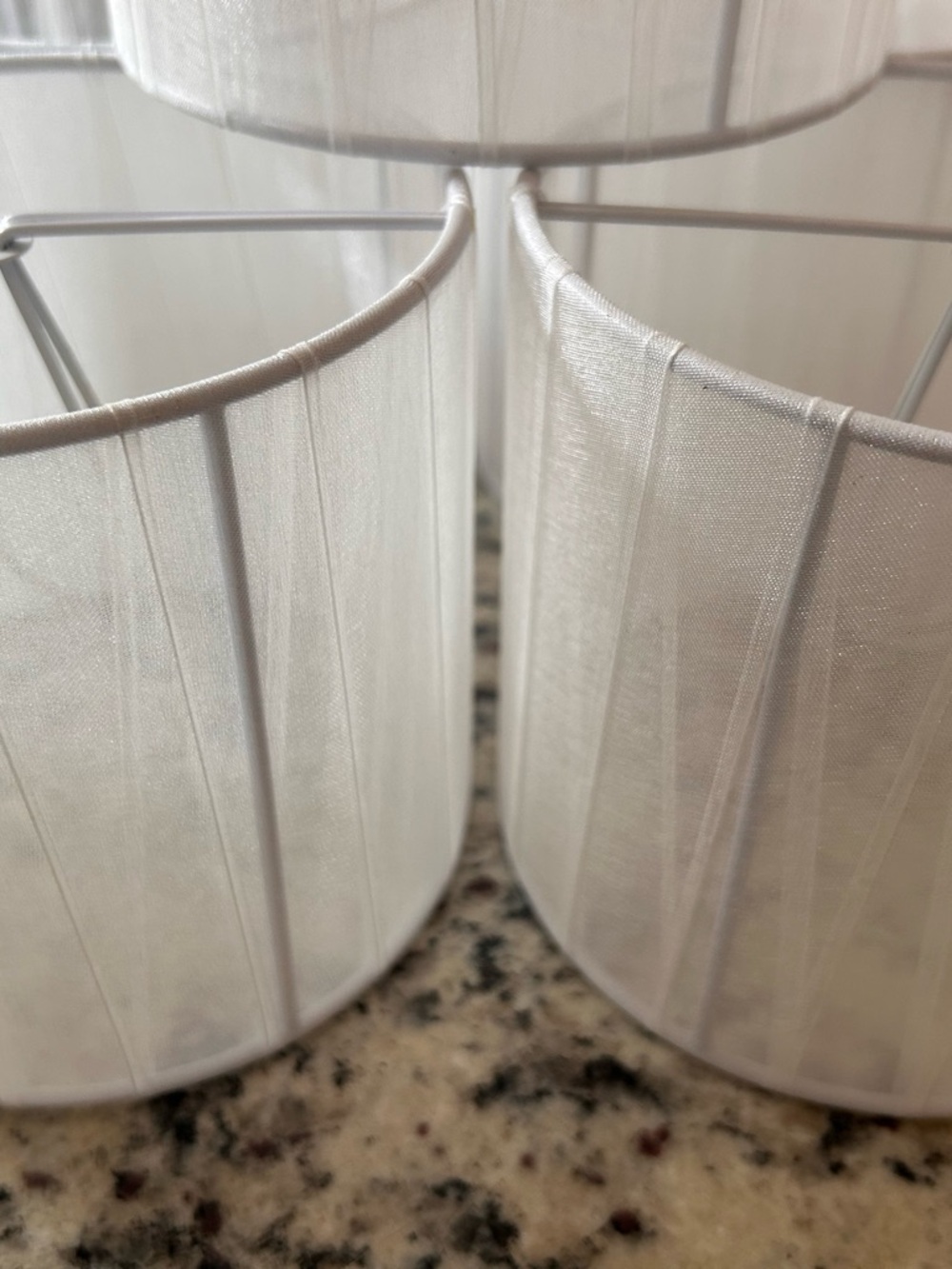 Set of 5 White Fabric Sconce / Chandelier Clip-On Shades